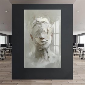 Resim Yara Bandı Cam Tablo - Beyaz / 120x180 cm 