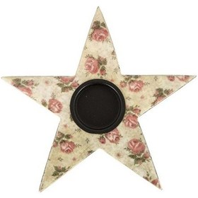 Resim Vitale Şiva Çiçek Desenli Yıldız T-Light Krem 17X4 CM Ak.Fq0011-K 