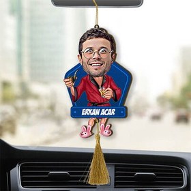 Resim Kişiye Özel Keyifçi Karikatürlü Araba Süsü 