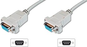 Resim AK-610100-018-E Zero Modem Kablosu, DB9 dişi / DB9 dişi, 1.8 metre, bej renk 