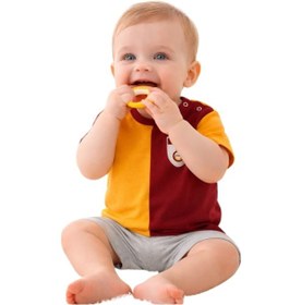 Resim Galatasaray Metin Oktay Pamuklu Bebek T-shirt Sarı - Kırmızı 