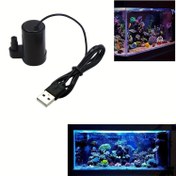 Resim 1 adet USB ile çalışan dalgıç akvaryum pompası - 3V/5V DC düşük gerilim, sessiz çalışma, taşınabilir balık tankı su pompası, akvaryumlara, balık tanklarına ve arka bahçe göletlerine kolay bağlantılı, akvaryum filtre sistemi, kompakt tasarım, dayanıklı plastik, pil olmadan 
