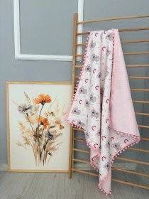 Resim %100 Pamuk Çift Katlı Battaniye Uykucu 90x90 Çok Renkli 