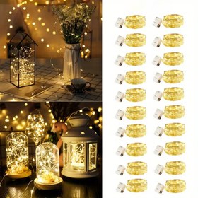 Resim 10 adet LED Peri Işıkları - Yatak Odası, Düğün, Parti & Tatil Dekoru için Çok Hızlı Ateşböceği Yıldız Işıkları - Esnek Bakır Tel ile Pille Çalışan 