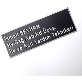 Resim Pleksi Yaka İsimliği - Mıknatıslı - Personeli İsimliği Siyah 