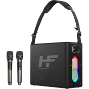 Resim HiFuture MusicBox Bluetooth 5.0 IPX4 Su Geçirmez RGB Aydınlatmalı 100W TWS Çift Modlu EQ Bass Boost & 3D Çift Mikrofonlu Taşınabilir Karaoke Sistemi Kablosuz Hoparlör Siyah 
