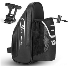 Resim Ranyeek 1.5l Büyük Kapasiteli Su Geçirmez Bisiklet Sele Çantası - Dayanıklı Nylon & Su Matarası Tutuculu 112 Karakter Siyah 