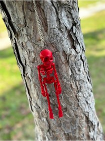 Resim etikettakimi Kırmızı Iskelet Ayna Süsü 