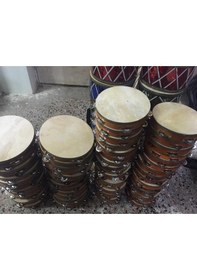 Resim Derili Ahşap Kasnak Zilli Tef Çap 22 Cm 