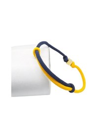 Resim Fenerbahçe Sarı-lacivert İpli Altın Küp Taraftar Bileklik 14 Ayar Sarı Altın 