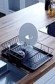 Resim Geseus Home Tek Katlı Tabaklık Bulaşıklık Mat Siyah KB003S 