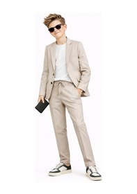 Resim Ahengim Erkek Çocuk Modern Casual Slim Fit Takım Elbise Ak2850 Bej 