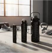 Resim Saban Siyah, 3’lü Set - Sticker’lı Pipetli Matara Seti - 2000ml,900ml,300ml 