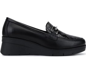 Resim Tamer Tanca Kadın Hakiki Deri Siyah Comfort Ayakkabı 488 1041 Bn Ayk Sk25-26 Syh/fume Akya Siyah Füme 