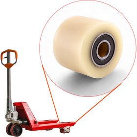 Resim Badem10 82x70x20 mm Transpalet Tekeri RPR Rulmanlı Bilyalı Beyaz Tekerlek Palet Taşıma Arabası Tekeri 