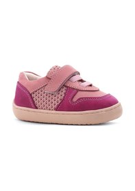 Resim Rakerplus Bob Hakiki Deri Pembe Barefoot Cırtlı Lastikli Bebek Sneaker Ayakkabı Pembe 