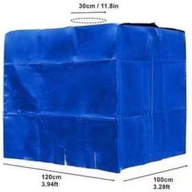 Resim Monyee 1000l Ibc Ton Balonu Kılıfı, Dış Mekan Su Tankı İçin Isı Yalıtımı, Su Geçirmez Ve Toz Proof, Dayanıklı Poliester Malzeme Mavi, 120x100x116cm 