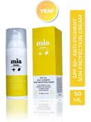 Resim Mia klinika 50 spf , kırışıklık ve leke karşıtı anti-pigment yüz güneş kremi 50ml 