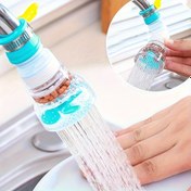Resim Elektriksiz Döner Musluk Su Filtresi Uzatıcısı, Plastik Mutfak Lavabo Aksesuarı - Temiz Eller ve İçme Suyu için | Süzgeç Şeklinde Filtrasyon | Su Akış Kontrolü | Plastik Yapılı İçme Suyu Filtreleri 