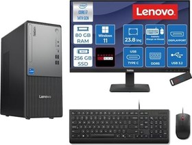 Resim Lenovo Thinkcentre Neo 50T Gen 5 Intel® Core™ İ7-14700 80GB Ddr5 256GB SSD 4GB/RX550 WIN11HOME +23.8 Monitör Mini Tower Masaüstü Bilgisayar 2312UD001UTR27H26+ZETTAUSBBELLEK 