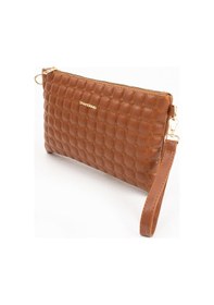 Resim Sanmorris Kadın Suni Deri Taba Renkli Ayarlanabilir Çapraz Ve El Askılı Portföy, Clutch Çanta Taba 