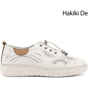 Resim Gönderi(R) Gönderi R Kadın Bej Bağcıklı Hakiki Deri Comfort Ayakkabı Dyza82942626 