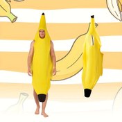 Resim Yetişkin Muz Kostümü - Çoğu Bedene Uyar, Polyester Meyve Kostümü Halloween, Noel & Partiler İçin - Güç Gerektirmez, Tüysüz 