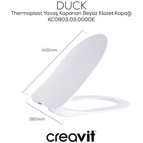 Resim Creavit Duck Thermoplast Yavaş Kapanan Klozet Kapağı KC0903.03.0000E 