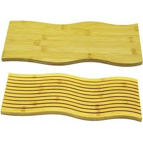 Resim River World Sunum Tepsisi Ahşap Tasarımı Çift Taraf Dalgalı Çok Renkli 