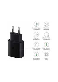 Resim Samsung Galaxy A54 Uyumlu Android Type-C Ultra Hızlı Şarj Cihazı / Şarj Aleti 22.5W 3.0 Amper (Şarj Başlığı Adaptör) 