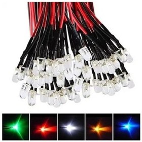 Resim 24V 5Mm Mantar Şeffaf Flaşör Led 0,22 20Cm Kablo 1 Adet Beyaz 