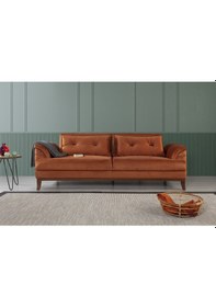 Resim Madrid Yataklı Üçlü Kanepe Babyface Turuncu 