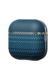 Resim Apple Uyumlu AirPods Pro 2 Kılıf Aramid Fiber Pitaka Tactile Woven Sunset-moonrise Serisi Sunset Kapak Mavi 