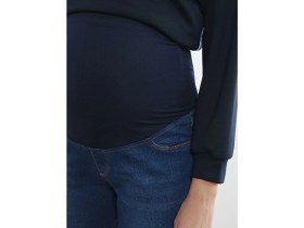 Resim LC Waikiki Indigo Renkli Karın Panelli Mom Fit Hamile Jean Pantolon Günlük Kullanım İçin Rahat 