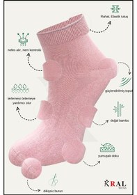 Resim Kral Socks Kadın Bambu Çorap 6 Çift Renkli Hediye Kutulu Patik Kadın Çorap Asorti̇ 