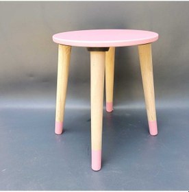 Resim Na Neşeli Ahşap Pembe Ahşap Çocuk Taburesi.çocuk Sandalyesi.çalışma Masası Taburesi.renkli Tabure.çocuk Odası Pembe 
