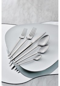 Resim Karaca Elegance New Glacial V2 Platin 12 Kişilik 84 Parça Çatal Kaşık Bıçak Takımı 