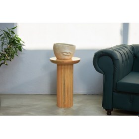 Resim Treg Çam Yan Sehpa Masif Ahşap Çam Ağacı 