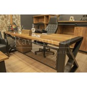 Resim deryawood Raweyn Masif Ahşap Çalışma Masası 180cm X 85cm 