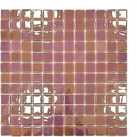 Resim Mozaikristal Hobi ve Sanatsal Çalışmalar Için 25X25 Sedefli Lila, 31,5X31,5CM. Fileli Cam Mozaik. 