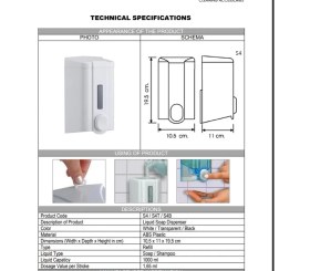 Resim Vialli Sıvı Sabun Dispenseri Aparatı Beyaz 1000 Ml Vialli S4 