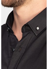 Resim Tudors Süper Slim Fit Dar Kesim Likralı Gömlek-19831 Siyah 