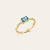 Resim CERTE GOLD 14 Ayar Kadın Altın Minimal Yüzük CG377 