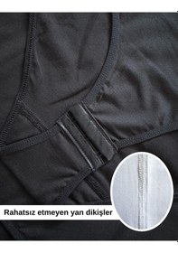 Resim Alya Underwear Kadın Ip Askılı Çıtçıtlı Body, Modal - Pamuk Karışımlı, Kancalı , 2'li Paket, Siyah Beyaz + Siyah 