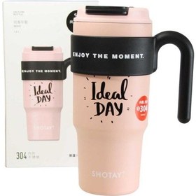 Resim Shotay St-8917 Çift Kullanım Pipetli/rahat İçim Pembe 1000ml Çelik Matara Diğer 