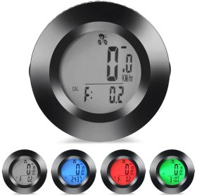 Resim Schulzz Kablosuz Bisiklet Km Hız Göstergesi Sayacı Su Geçirmez LCD 4 Renk Yuvarlak Ekranlı LED Kilometre Saati 