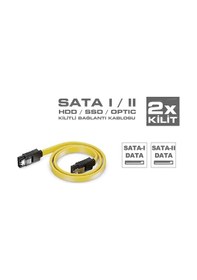 Resim Navidata 50cm Kilitli Serial Ata Sata Data Kablo Klipsli 10 Adet 