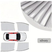 Resim Xuweiwei 4 Parça Manyetik Siyah Gümüş Araç Perdesi Sürgülü Güneşlik Polyester Tül 