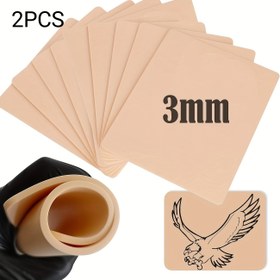 Resim 2 adet 3mm Çift Taraflı Uygulama Tatuaj Cildi - Boş, Su Geçirmez ve Esnek Başlangıç ve Sanatçılar için, Formaldehit İçermeyen, Tatuaj Uygulama Cildi | Boş Tatuaj Tasarımı | Su Geçirmez Cilt 