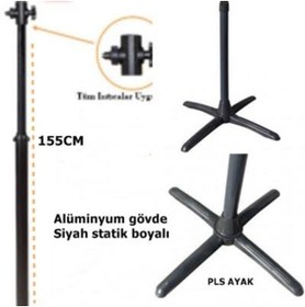 Resim Genel Markalar Soba Ayağı Ufo,Kumtel Istıcı Ayağı Alüminyum 155cm-Siyah 